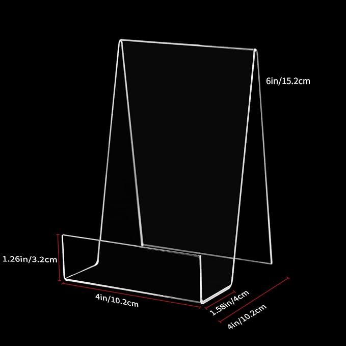 ZOEY Acrylic Book Stand with Ledge Clear Display Easels Plate - Image 2