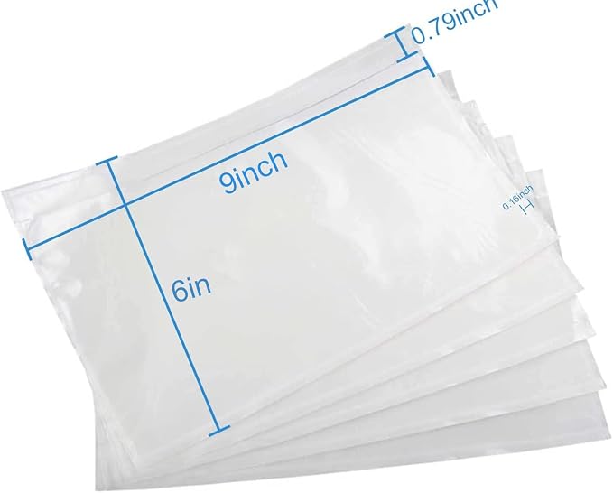 Coopaty 6" x 9" Adhesive Packing List Envelopes Clear Plastic Mailing Shipping - Image 4