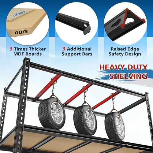 DurayLoly 55" W Storage Shelves,Heavy Duty Garage Shelf for Basement