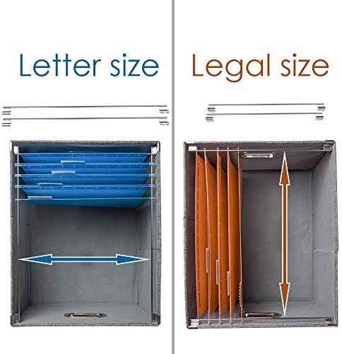 PRANDOM File Organizer Box - Set of 1 Collapsible Decorative Linen