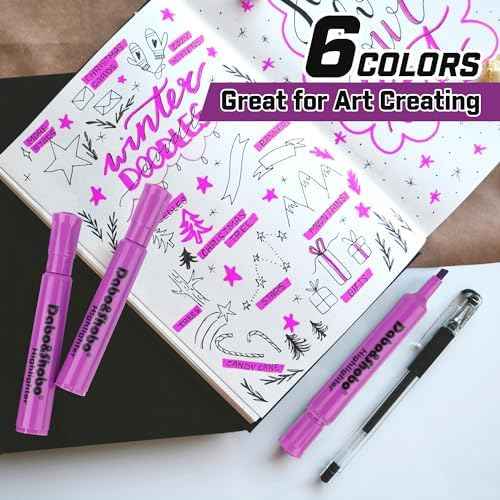 Dabo&Shobo Highlighters 108 Pack, Tank Style Highlighters Assorted Fluorescent Colors, 6 Bright Colors Chisel Tip Highlighter Markers for Coloring