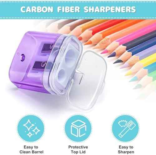 100 Pack Pencil Sharpeners Bulk - Colored Handheld Pencil Crayon Double Hole Sharpener, School Classroom Supplies