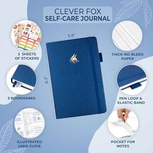 Clever Fox Self-Care Journal for Women, Daily Planner 5.8x8.3 Mystic blue