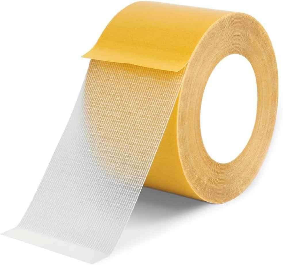 Double Sided Tape Heavy Duty,Universal High Tack Strong Wall Adhesive, 1.18" × 66FT | with Fiberglass mesh. High tack Residue Free Adhesive for Area Rugs, Floors, and Walls (1.18" × 33FT)