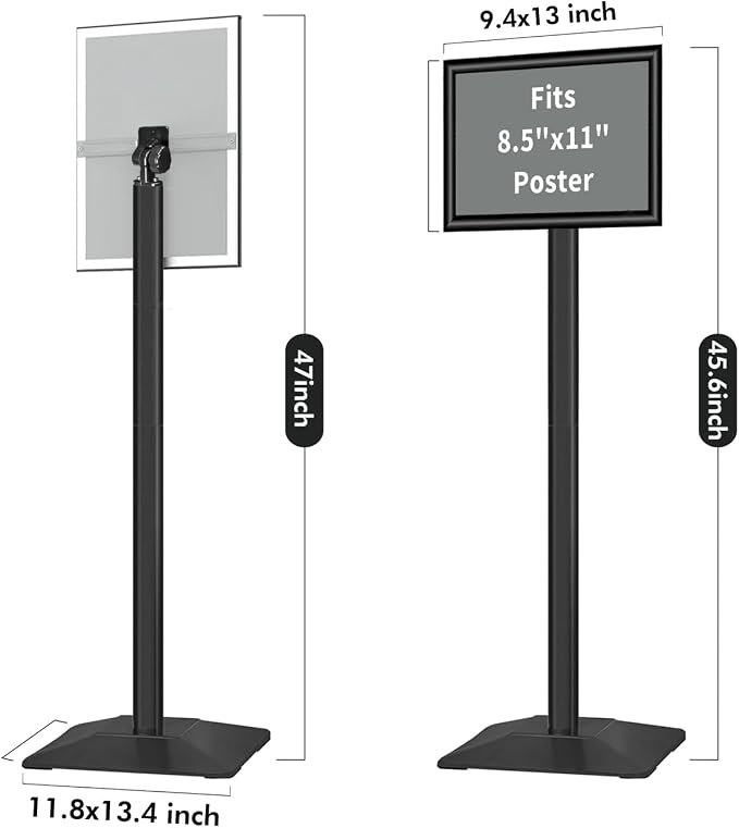 INNOVSIGN 3Packs Heavy Duty Adjustable Pedestal Poster Sign Stand, 8.5x11 - Image 6