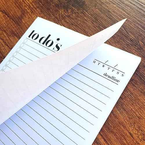 To Do List Notepad - 2 Pack, A5 Size (8.3"x5.8") Premium Thick Paper With Cardboard Back Support, Undated Daily Planner Notepad, Daily To Do List Notebook, Ruled Pages, Checkboxes, Deadline Column.