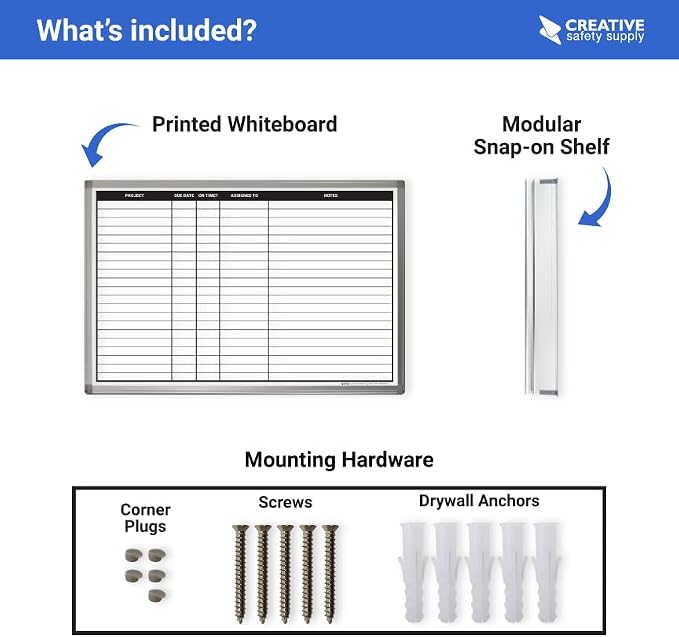 Project Planning Dry-Erase Whiteboard 48" x 36" - Image 4