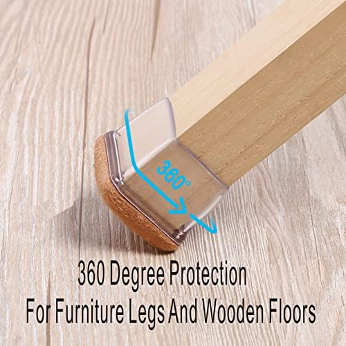 Small Square Silicone Chair Leg Floor Protectors with Wrapped Felt