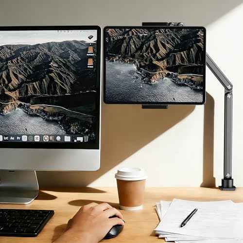 Urmust Tablet Stand for Desk, Adjustable iPad Holder for Bed, 4.7"-15.6"