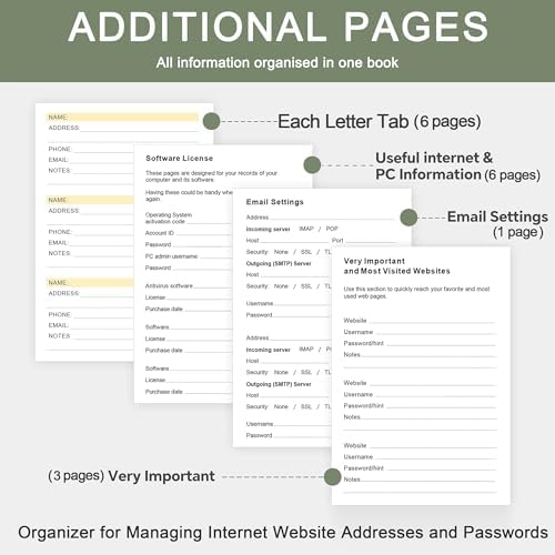 Address Book with Alphabetical Tabs, 6.3" × 8.5" Spiral Contact Book