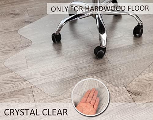 Office Chair Mat for Hardwood Floor, 48”x 36” Clear Floor Protector