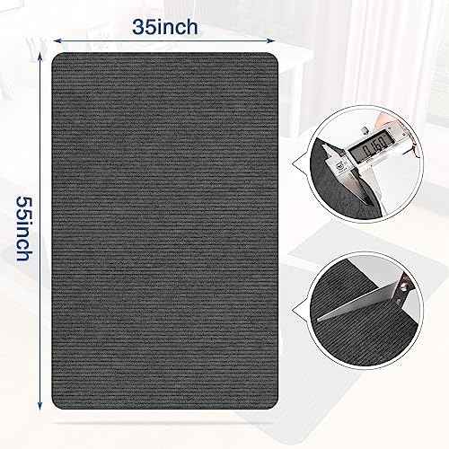 Placoot Office Chair Mat for Hardwood Floor, 55"x35" Computer Chair Rug, Under Desk Mat, Large Anti-Slip Floor Protector for Home Office