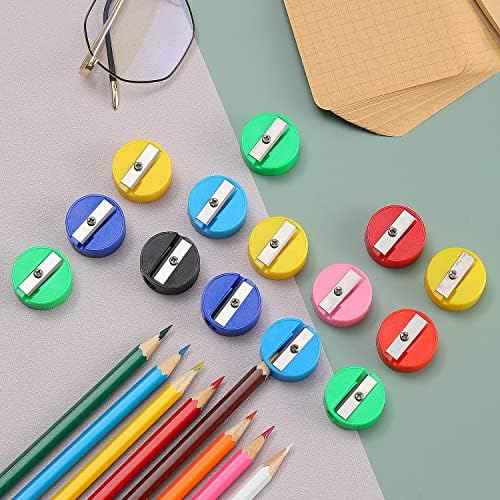 150 Mini Handheld Pencil Sharpeners in Bulk, Portable Colored Manual Sharpeners for Kids & Adults, Teacher Supplies for Classroom & School