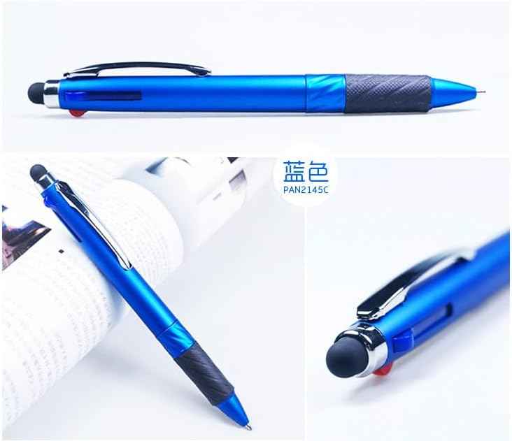 3-in-1 Ballpoint Pens with Stylus Tip, Fine Point, Set of 6, Black/Blue/Red (Multicolor)