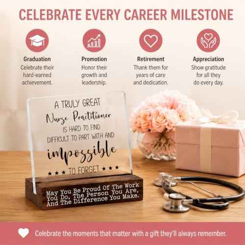 Nurse Practitioner Gifts for Women, Appreciation Desk Sign, Inspirational Gift