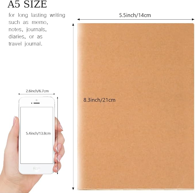 30 Pack Journal Notebook, Kraft Cover Lined Paper Journal - Image 2