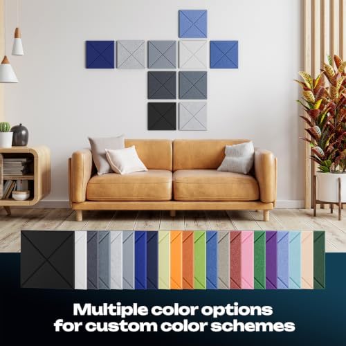 Sonicism 22 Pack X-Lined Acoustic Panels with Self-Adhesive, 12"X 12"X