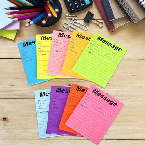 9 Pcs Phone Message Sticky Notes 5 X 3.94inch Assorted Neon Colors