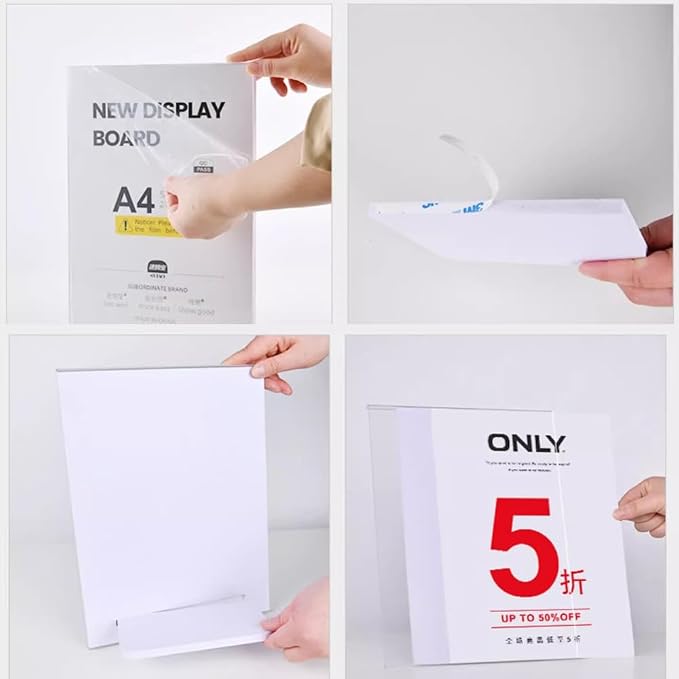 ECKEK Acrylic Sign Holder A3/A4/A5 Menu Displays L Shape Sign Stand Table Top - Image 7