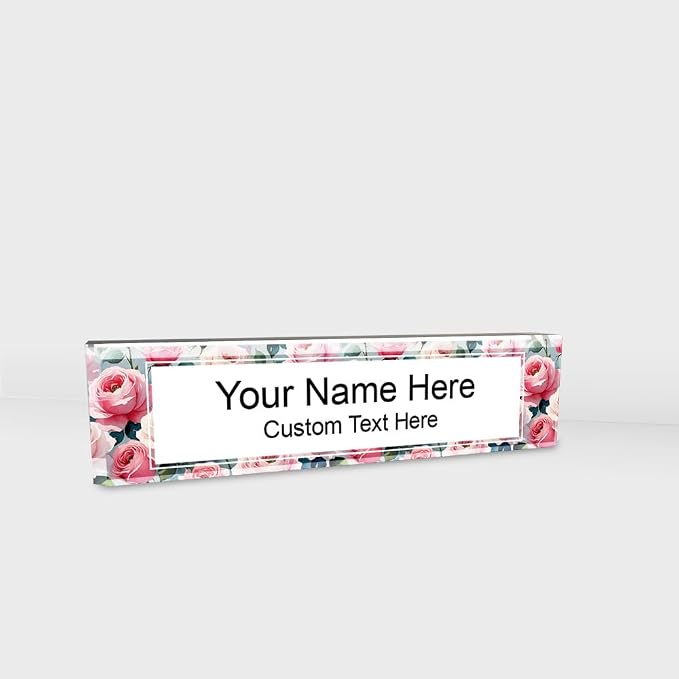 Signs ByLITA Floral Pattern Customized Nameplate | Rose Blush Personalized Full - Image 9