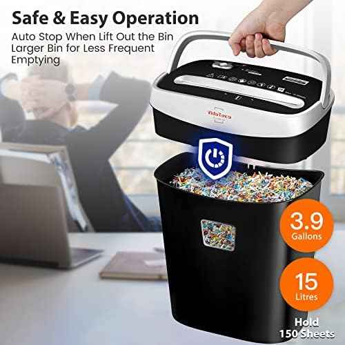 VidaTeco 10-Sheet Paper Shredder for Home Office, US Patented Cutting