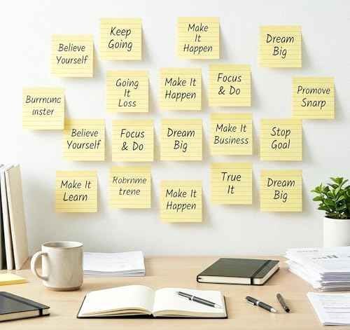 10 Pack Yellow Sticky Notes 3x3 in with Lined for School Students Home
