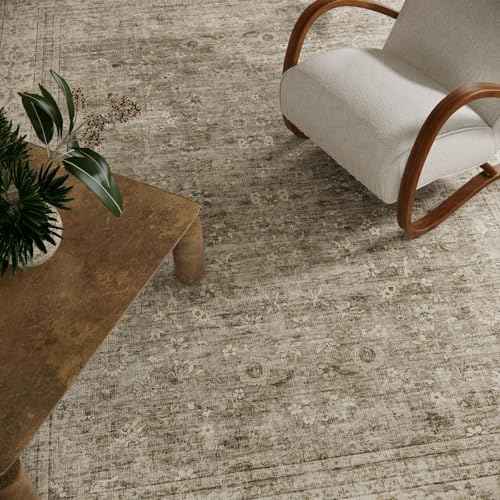 Machine Washable Rugs for Living Room: 6x9 Area Rugs for Bedroom Vintage Stain Resistant Non Slip Low Pile Lightweight Boho Carpet for Kitchen Dining Room Farmhouse Kids Room Nursery
