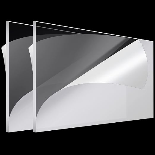 Roowest 2 Pcs 24 x 48 Inch, 1/4 Inch Thick Clear Acrylic Plexiglass Sheets by Roowest