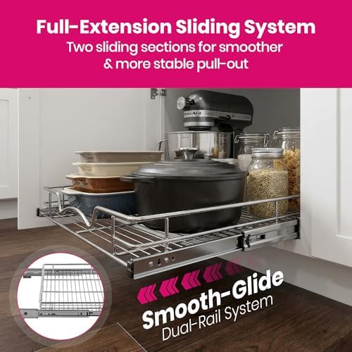 HOLD N' STORAGE Pull Out Cabinet Organizer, Heavy Duty-w/Lifetime
