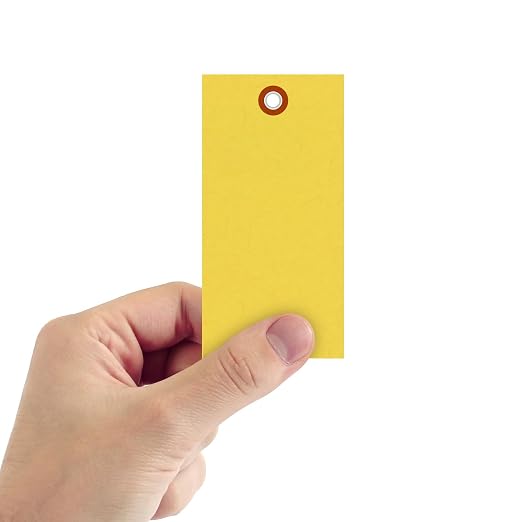 SmartSign 4.75 x 2.375 inch “Yellow” Blank Tyvek Shipping Tags - Image 2