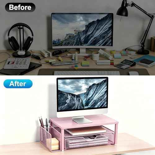 Spacrea Monitor Stand with Drawer and Pen Holder