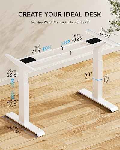 BIZUM Dual Motor 3-Stage Electric Standing Desk Frame,3 Memory Height