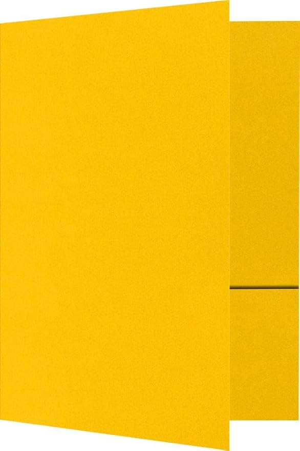 LUXPaper 9" x 12" Presentation Folders | Two Pocket | Sunflower Yellow | 100lb. by LUXPaper