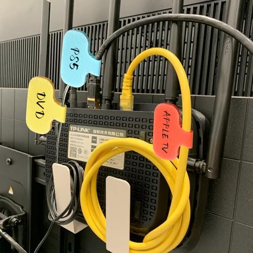 40 Pack Cable Labels Tags, White Write On Wire Cord Tags and Charger Labels Waterproof for Cable Management and Identification Electronics (Rectangular)