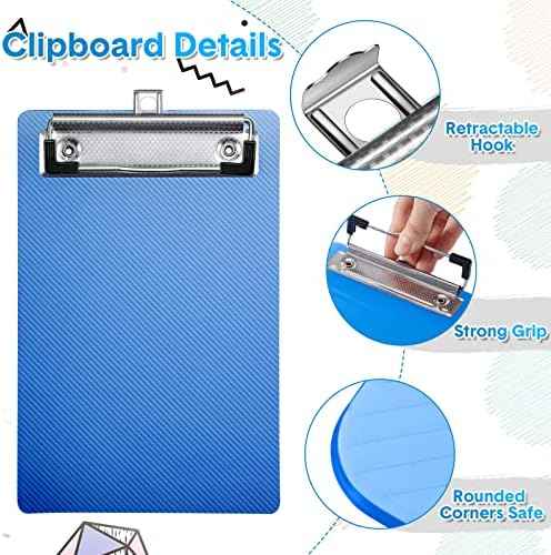 Epakh 20 Pcs Mini Clipboards 4.7x7.3 Inch, Plastic with Metal Clip A6