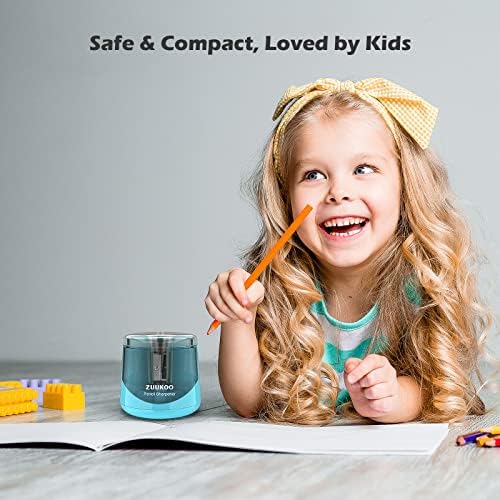 Electric Pencil Sharpeners, Battery Powered for Colored Pencils, High-Speed Operated Automatic & Manual Pencil Sharpener for Kids, Home School (blue1)