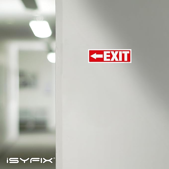 iSYFIX Exit Signs Stickers 6 Pack 12x4 Inch - Image 6