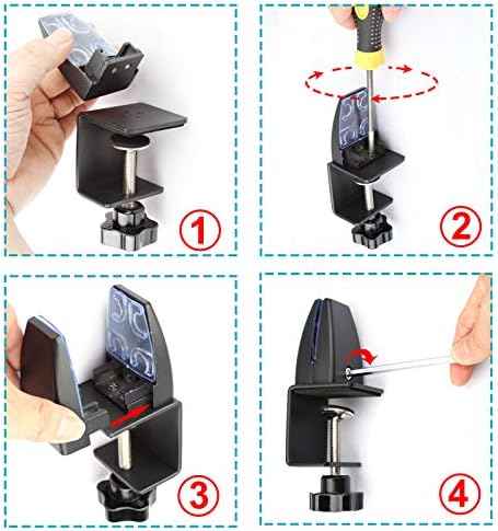 4 Pack Desk Partition Divider Bracket Clip, Acrylic Sneeze Guard Holder