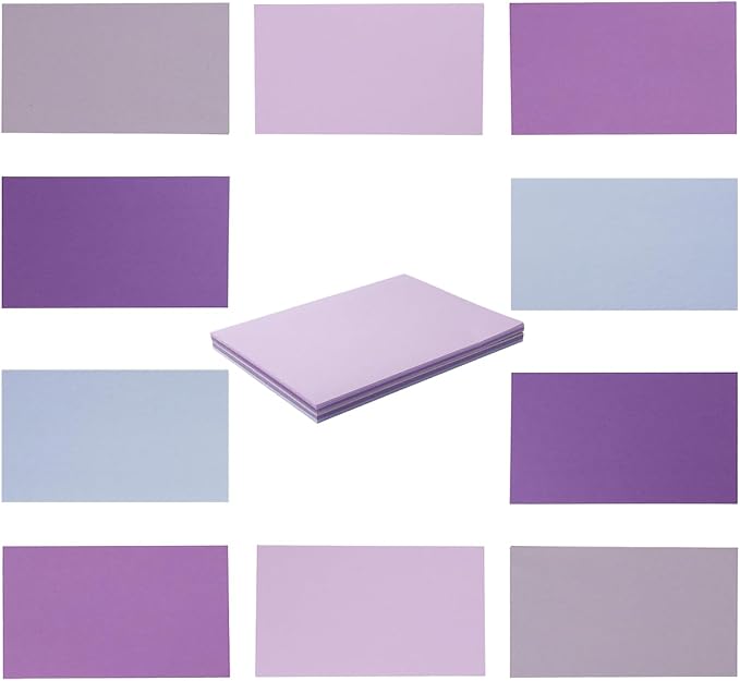 50 Sheets Small Colored Cardstock Paper 5 Colors Blank Flash Cards, 250 GSM by Topeen