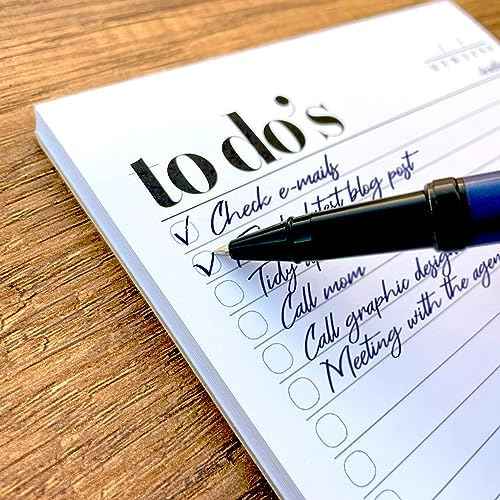 To Do List Notepad - 2 Pack, A5 Size (8.3"x5.8") Premium Thick Paper With Cardboard Back Support, Undated Daily Planner Notepad, Daily To Do List Notebook, Ruled Pages, Checkboxes, Deadline Column.