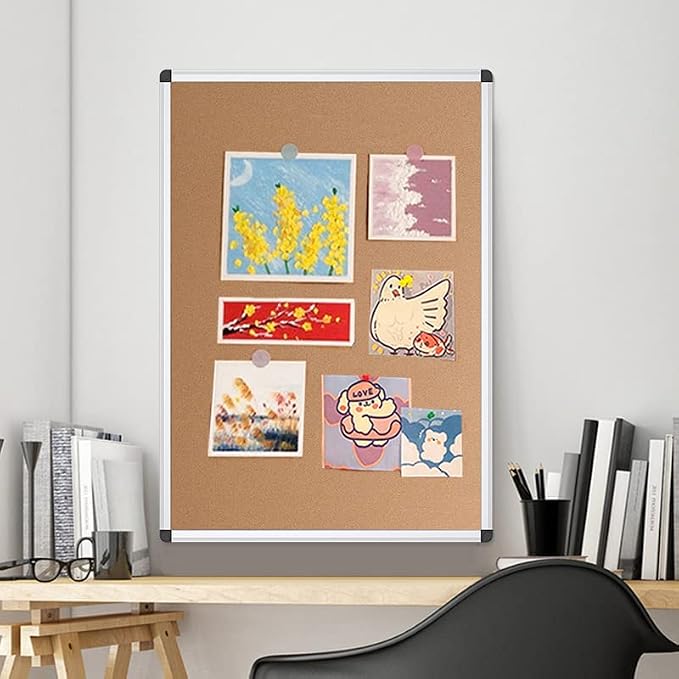 VIZ-PRO Cork Notice Board, 48 X 36 Inches, Cork Bulletin Board - Image 7