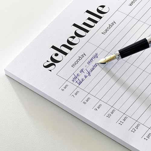 Weekly Schedule Pad, Tear Off Undated Weekly Planner Notepad, A4 Size (8,3" X 11,7"), Premium Thick Paper with Cardboard Back Support, Desk Planner by Hadigu