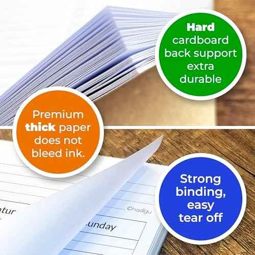 Weekly Schedule Pad, Tear Off Undated Weekly Planner Notepad, A4 Size (8,3" X 11,7"), Premium Thick Paper with Cardboard Back Support, Desk Planner by Hadigu