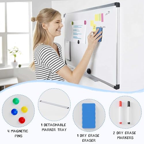 NEWBULIG White Board, 36" x 24" Magnetic Dry Erase Board for Wall with