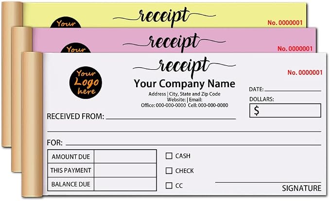Personalized Invoice Book Custom 2 Part/3 Part Receipt Book Quote Estimate by BFHEFGSUU
