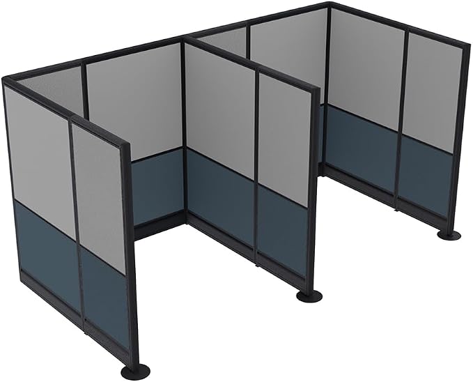 2 Person Workstation Wall Partition | Powered Cubicle Workstations | Privacy by SKUTCHIDesignsInc
