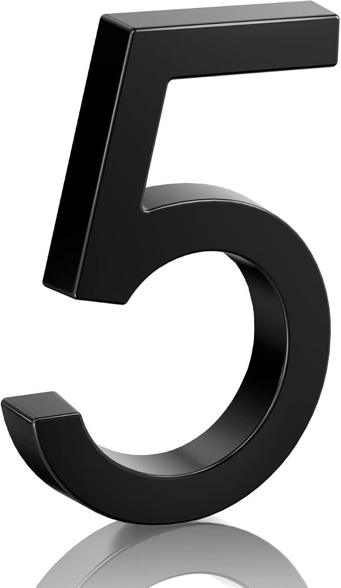 6" Floating Stainless Steel Address House Number, Modern Metal Anti-Rust House by MerearDecoration