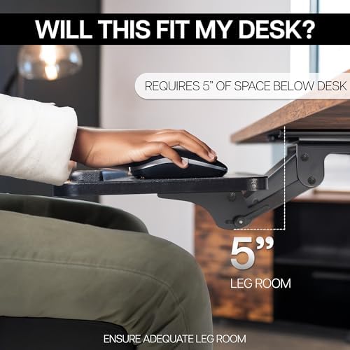 VIVO Adjustable Computer Keyboard & Mouse Platform Tray Ergonomic Under Table Desk Mount Drawer Underdesk Shelf (MOUNT-KB03B)