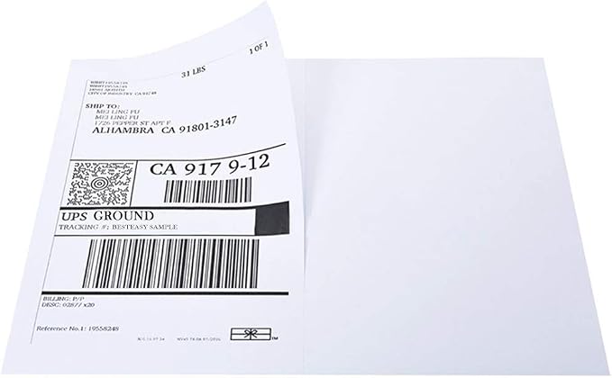 BESTEASY 200 Round Corner Half Sheet Self Adhesive Shipping Labels - Image 4