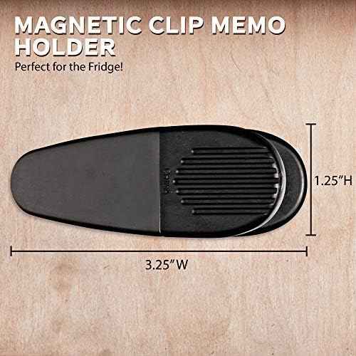 10 Magnetic Memo Holders Set - Large Clip, Plastic - Black